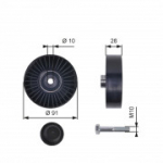 Seade ja juhtrull, soonrihm GATES T36001