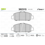 Piduriklotsi komplekt,ketaspidur VALEO 302315