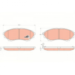 Piduriklotsi komplekt, ketaspidur TRW GDB3403