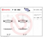 Piduriklotsi komplekt, ketaspidur BREMBO P 50 082