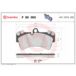 Piduriklotsi komplekt, ketaspidur BREMBO P 85 065
