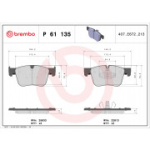 Piduriklotsi komplekt, ketaspidur BREMBO P 61 135