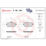 Piduriklotsi komplekt, ketaspidur BREMBO P 50 146