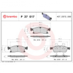Piduriklotsi komplekt, ketaspidur BREMBO P 37 017