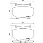 Piduriklotsi komplekt, ketaspidur BREMBO P 28 079