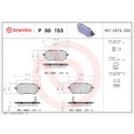 Piduriklotsi komplekt, ketaspidur BREMBO P 50 153