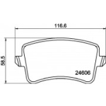 Piduriklotsi komplekt, ketaspidur HELLA 8DB 355 025-381