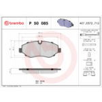Piduriklotsi komplekt, ketaspidur BREMBO P 50 085