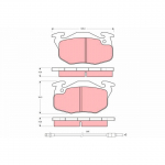 Piduriklotsi komplekt, ketaspidur TRW GDB1079