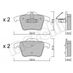 Piduriklotsi komplekt, ketaspidur METELLI 22-0688-0