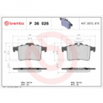 Piduriklotsi komplekt, ketaspidur BREMBO P 36 026