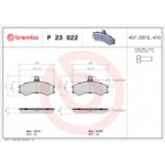 Piduriklotsi komplekt, ketaspidur BREMBO P 23 022