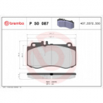 Piduriklotsi komplekt, ketaspidur BREMBO P 50 087