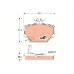 Piduriklotsi komplekt, ketaspidur TRW GDB1365