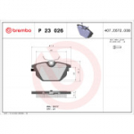 Piduriklotsi komplekt, ketaspidur BREMBO P 23 026