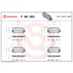 Piduriklotsi komplekt, ketaspidur BREMBO P 68 002