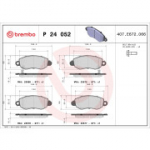 Piduriklotsi komplekt, ketaspidur BREMBO P 24 052