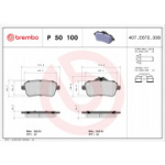 Piduriklotsi komplekt, ketaspidur BREMBO P 50 100