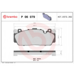 Piduriklotsi komplekt, ketaspidur BREMBO P 06 079