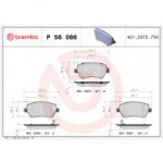 Piduriklotsi komplekt, ketaspidur BREMBO P 56 086