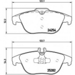 Piduriklotsi komplekt, ketaspidur BREMBO P 50 104
