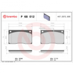 Piduriklotsi komplekt, ketaspidur BREMBO P 68 012