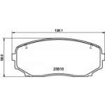 Piduriklotsi komplekt, ketaspidur HELLA 8DB 355 032-941