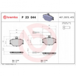 Piduriklotsi komplekt, ketaspidur BREMBO P 23 044