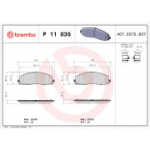 Piduriklotsi komplekt, ketaspidur BREMBO P 11 035