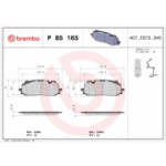 Piduriklotsi komplekt, ketaspidur BREMBO P 85 165X
