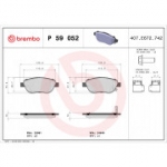 Piduriklotsi komplekt, ketaspidur BREMBO P 59 052