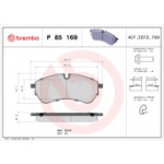 Piduriklotsi komplekt, ketaspidur BREMBO P 85 169