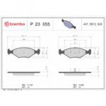 Piduriklotsi komplekt, ketaspidur BREMBO P 23 055
