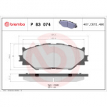 Piduriklotsi komplekt, ketaspidur BREMBO P 83 074