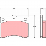 Piduriklotsi komplekt, ketaspidur TRW GDB736