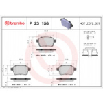 Piduriklotsi komplekt, ketaspidur BREMBO P 23 156