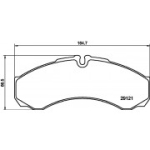 Piduriklotsi komplekt, ketaspidur HELLA 8DB 355 005-371