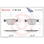 Piduriklotsi komplekt, ketaspidur BREMBO P 06 012