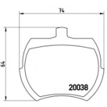 Piduriklotsi komplekt, ketaspidur BREMBO P 52 002