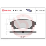 Piduriklotsi komplekt, ketaspidur BREMBO P 83 152