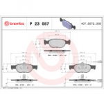 Piduriklotsi komplekt, ketaspidur BREMBO P 23 057