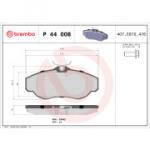 Piduriklotsi komplekt, ketaspidur BREMBO P 44 008