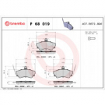 Piduriklotsi komplekt, ketaspidur BREMBO P 68 019