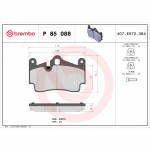 Piduriklotsi komplekt, ketaspidur BREMBO P 85 088