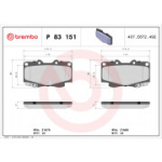 Piduriklotsi komplekt, ketaspidur BREMBO P 83 151