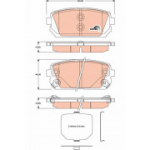 Piduriklotsi komplekt, ketaspidur TRW GDB3462