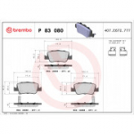 Piduriklotsi komplekt, ketaspidur BREMBO P 83 080