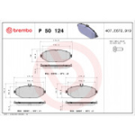 Piduriklotsi komplekt, ketaspidur BREMBO P 50 124