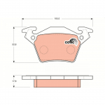 Piduriklotsi komplekt, ketaspidur TRW GDB1408