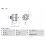 Generaator BOSCH 0 986 039 250
